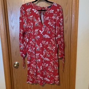 Red/Floral AE Long Sleeve Dress